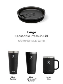 Hydro Flask Large Closeable Press-In Lid - Black -Hydro Flask Shop Hydroflask Large Closeable Press In Lid Compatible 38658.1658350592