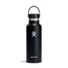 Hydro Flask 18 Oz Standard Mouth Water Bottle -Hydro Flask Shop S18SX001 Black StraightOn